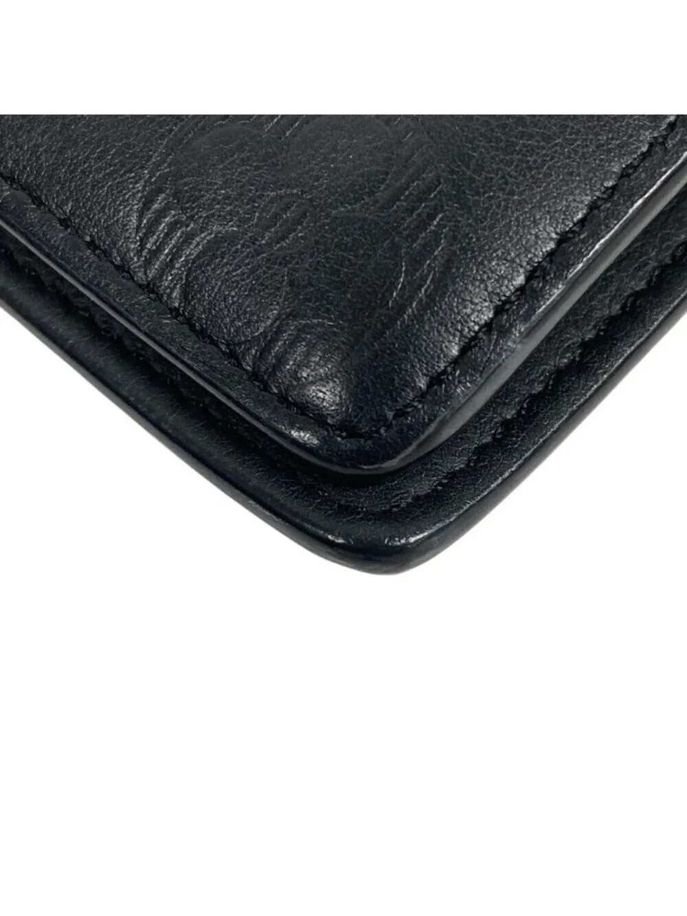 Louis Vuitton Portefeuille Brazza Monogram Shadow Leather Wallet Black